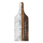 木パーソナライズされたと大理石の引用文ファミリ名 カッティングボード (正面)