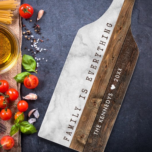 木パーソナライズされたと大理石の引用文ファミリ名 カッティングボード