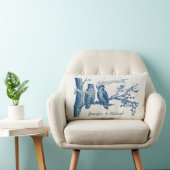 木パーソナライズされたにヴィンテージふくろう結婚夫婦 ランバークッション (椅子)