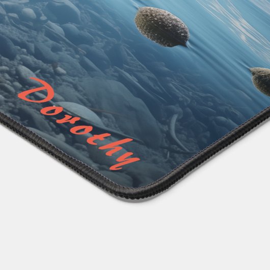 木パーソナライズされたのデスクマット付き砂ビーチ デスクマット (コーナー)