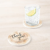 木パーソナライズされたの樹皮リングカスタム感謝してい結婚式 コースター (側面)