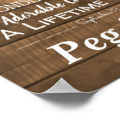 木パーソナライズされたの結婚記念日の節目 ポスター (角)