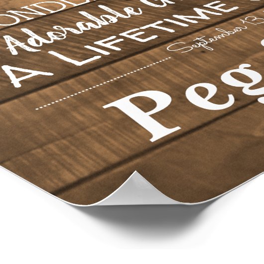 木パーソナライズされたの結婚記念日の節目 ポスター (角)