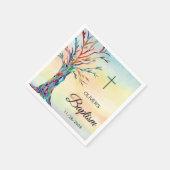 木パーソナライズされたカラフル洗礼《キリスト教》洗礼式や命名式 スタンダードカクテルナプキン (角)