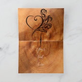 木パーソナライズされたフェイクの五結婚周年記念 カード (内部)