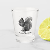 木パーソナライズされたリス ショットグラス (正面)