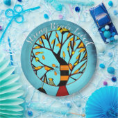 木パーソナライズされた乳がん鳥 ペーパープレート (パーティー)