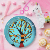 木パーソナライズされた乳がん鳥 ペーパープレート (パーティー)