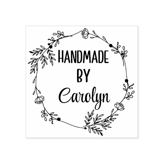 木パーソナライズされた印「手作り」 ラバースタンプ (インプリント)