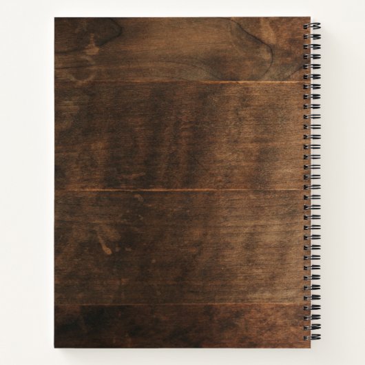 木パーソナライズされた台所用品レシピ本 ノートブック (裏面)