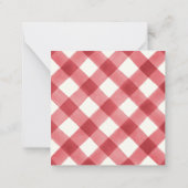 木パーソナライズされた囲い付きクリスマスレッドカー ノートカード (裏面)