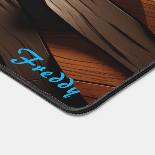 木パーソナライズされた皮パネル卓上マット デスクマット (コーナー)