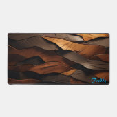 木パーソナライズされた皮パネル卓上マット デスクマット (正面)