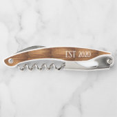 木パーソナライズされた粒結婚付きコルクねじ ソムリエナイフ (裏面)