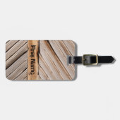 木パーソナライズされた素朴の扉 ラゲッジタグ (正面横)