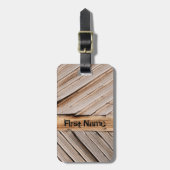 木パーソナライズされた素朴の扉 ラゲッジタグ (正面縦)