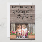 木パーソナライズされた素朴写真クリスマスカード シーズンカード (正面)