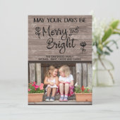 木パーソナライズされた素朴写真クリスマスカード シーズンカード (スタンド正面)