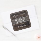 木パーソナライズされた革 スクエアシール (封筒)