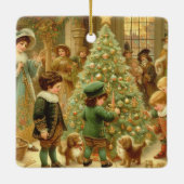 木ビクトリアンにクリスマス飾イブ セラミックオーナメント (裏面)