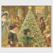 木ビクトリアンにクリスマス飾イブ ラッピングペーパー (フラット)