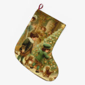 木ビクトリアンにクリスマス飾イブ ラージクリスマスストッキング (正面 (吊り時))