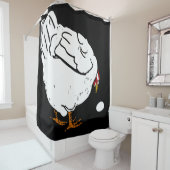 木ビクトリアン切り家畜チキン シャワーカーテン (インサイチュ)