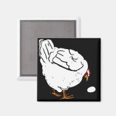 木ビクトリアン切り家畜チキン マグネット (正面/裏面)