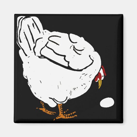 木ビクトリアン切り家畜チキン マグネット (正面)