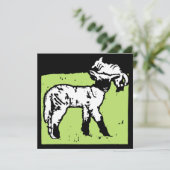 木ビクトリアン切り牧場の動物の羊と羊 案内状 (スタンド正面)