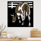 木ビクトリアン切り牧場の動物牛 ポスター (キッチン)