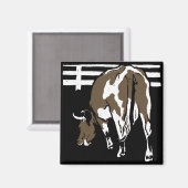 木ビクトリアン切り牧場の動物牛 マグネット (正面/裏面)