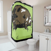 木ビクトリアン切り養殖動物の豚 シャワーカーテン (インサイチュ)