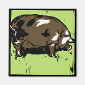 木ビクトリアン切り養殖動物の豚 マグネット (正面)