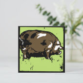 木ビクトリアン切り養殖動物の豚 案内状 (スタンド正面)