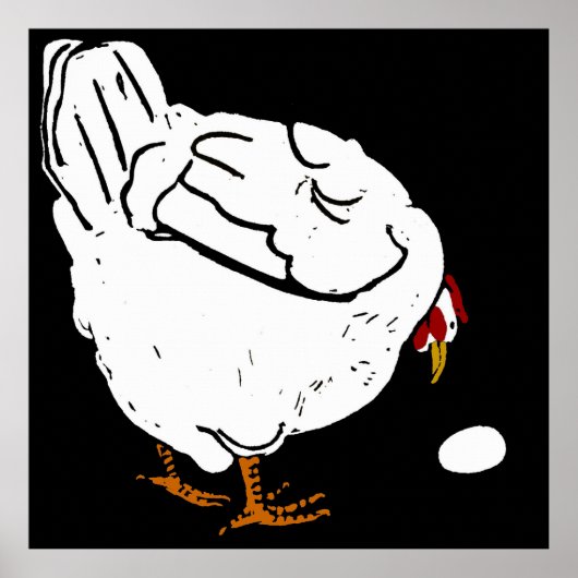 木ビクトリアン切り養殖動物の鶏と卵 ポスター (正面)