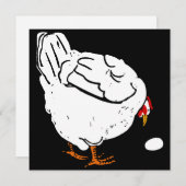 木ビクトリアン切り養殖動物の鶏と卵 案内状 (正面/裏面)