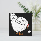 木ビクトリアン切り養殖動物の鶏と卵 案内状 (スタンド正面)