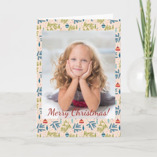 木ファッションドの古いクリスマスオーナメント写真 ノートカード (正面)