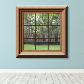 木フェイクの木枠の窓ビューCanvas Art キャンバスプリント (インサイチュ (ウッドフロア))