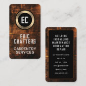 木フェイクプレート金枠 名刺 (正面/裏面)