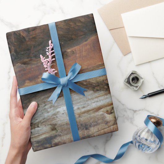 木フェイク型素朴包み紙 ラッピングペーパー (ギフト)