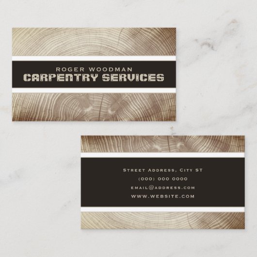 木フェイク材織りストライプ物  名刺 (正面/裏面)