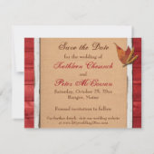 木フェイク材葉、ハート、小麦の写真救日 セーブザデート (裏面)