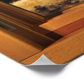 木フェイク窓の幻想 – 秋の松 ポスター (角)