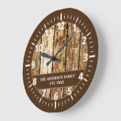 木フェイク素朴科の名称 ラージ壁時計 (傾斜)