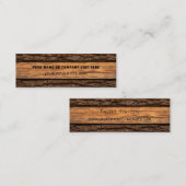 木フェイク素朴粒の樹皮 スキニー名刺 (正面/裏面)