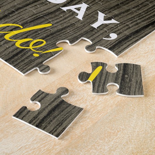 木フェイク、フェイク金ゴールド17誕生日+名前をカスタムする ジグソーパズル (側面)