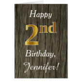 木フェイク、フェイク金ゴールド2回目の誕生日+名前をカスタムする (正面)