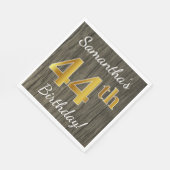 木フェイク、フェイク金ゴールド44番目の誕生日+名前をカスタムする スタンダードランチョンナプキン (角)